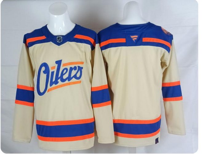 Custom Men NHL Edmonton oilers Cream 2026 jersey->customized nhl jersey->Custom Jersey